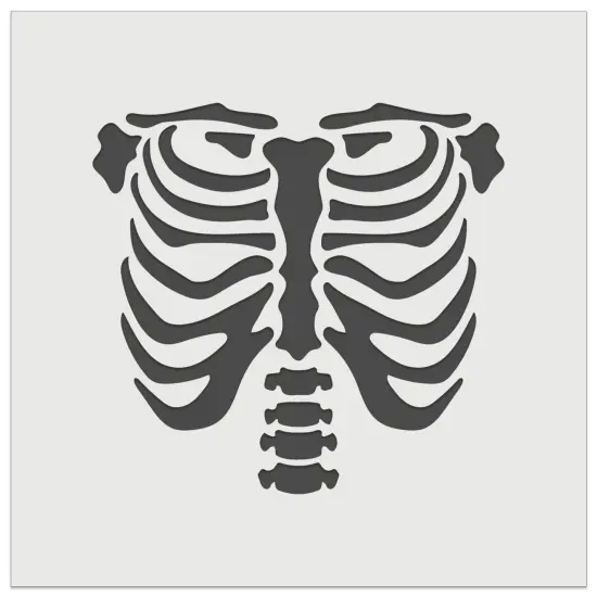Human Ribcage Skeleton Bones Spooky Halloween Wall Cookie DIY Craft Reusable Stencil {2}