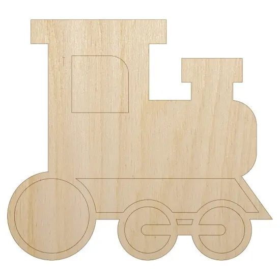 Cute Train Unfinished Wood Shape Piece Cutout for DIY Craft Projects {1}