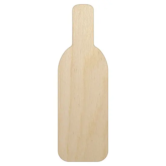 Wine Bottle Solid Unfinished Wood Shape Piece Cutout for DIY Craft Projects {2}