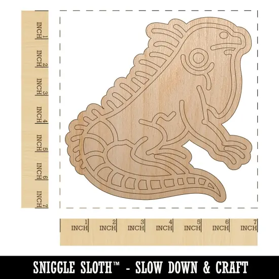 Lounging Lizard Iguana Unfinished Wood Shape Piece Cutout for DIY Craft Projects {1}