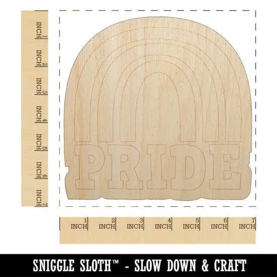 Pride Fun Rainbow LGBTQ Unfinished Wood Shape Piece Cutout for DIY Craft Projects {1}