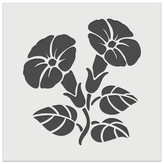 Morning Glory Flowers Wall Cookie DIY Craft Reusable Stencil {7}