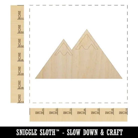 Snow Topped Mountains Unfinished Wood Shape Piece Cutout for DIY Craft Projects {1}