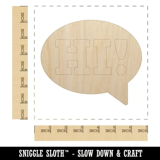 Hi in Text Callout Unfinished Wood Shape Piece Cutout for DIY Craft Projects {1}
