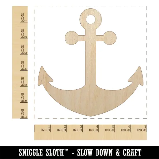 Ship Anchor Nautical Unfinished Wood Shape Piece Cutout for DIY Craft Projects {1}