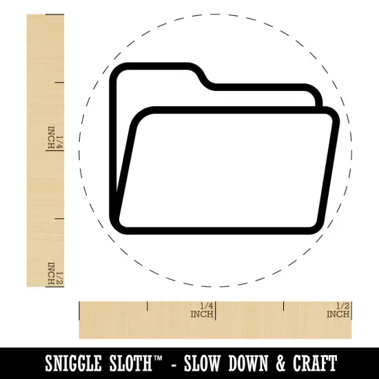 Open Empty Folder Icon Self-Inking Rubber Stamp for Stamping Crafting Planners Fuchsia {1}