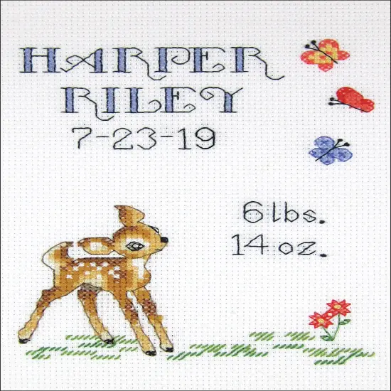 Janlynn Counted Cross Stitch Kit 5"X7"-Baby Deer Sampler {2}