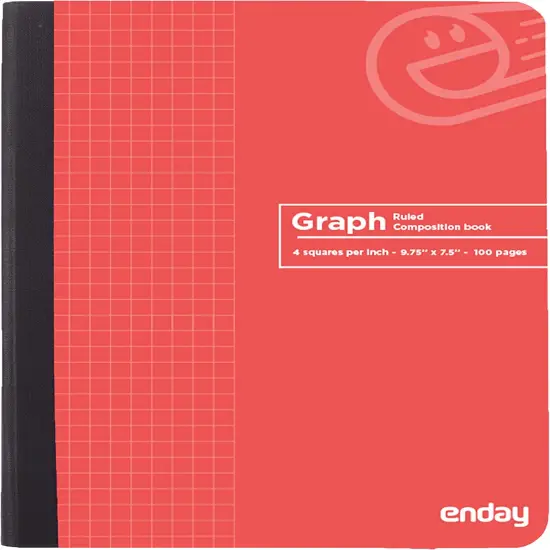 Enday 100 Ct. Premium Quad-Ruled Composition Book Black {7}