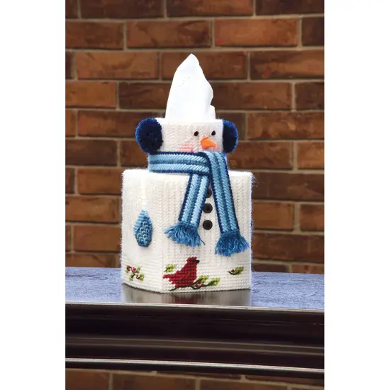 Mary Maxim Plastic Canvas Tissue Box Kit 5"-Snowman {2}