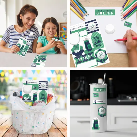 Big Dot of Happiness Par-Tee Time - Golf - Birthday or Retirement Party Favor Sticker Set - 12 Sheets - 120 Stickers {6}