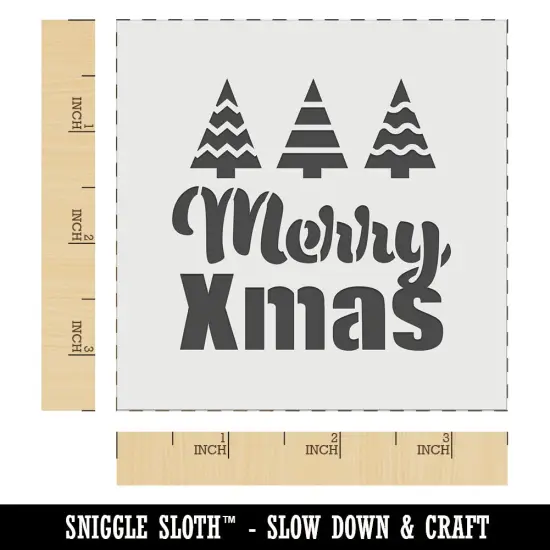 Merry Xmas Christmas Trees Wall Cookie DIY Craft Reusable Stencil {5}