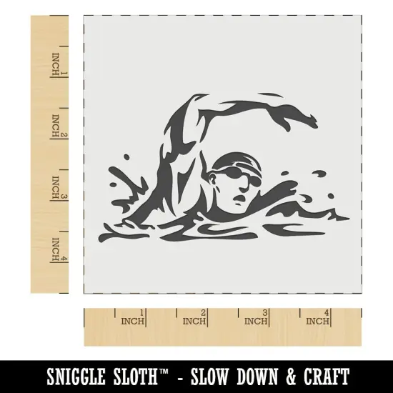 Swimmer Swimming Freestyle Taking Breath Wall Cookie DIY Craft Reusable Stencil {6}
