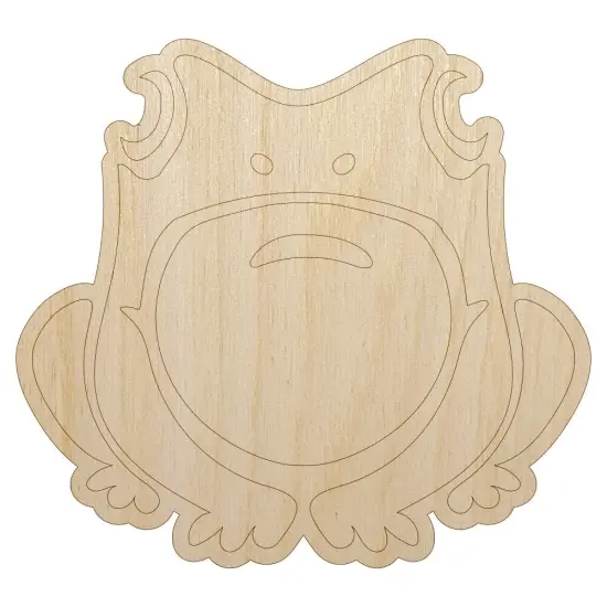 Cute Frog Sitting Unfinished Wood Shape Piece Cutout for DIY Craft Projects {7}