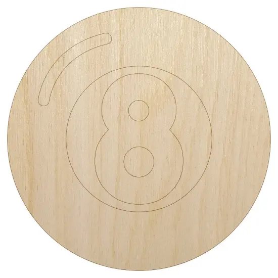 8 Eight Ball Billiards Pool Unfinished Wood Shape Piece Cutout for DIY Craft Projects {1}