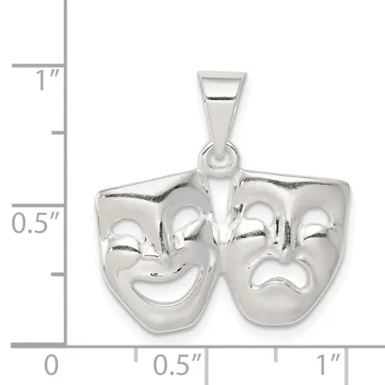 Sterling Silver Comedy & Tragedy Charm Drama Jewelry 19mm x 22mm {2}