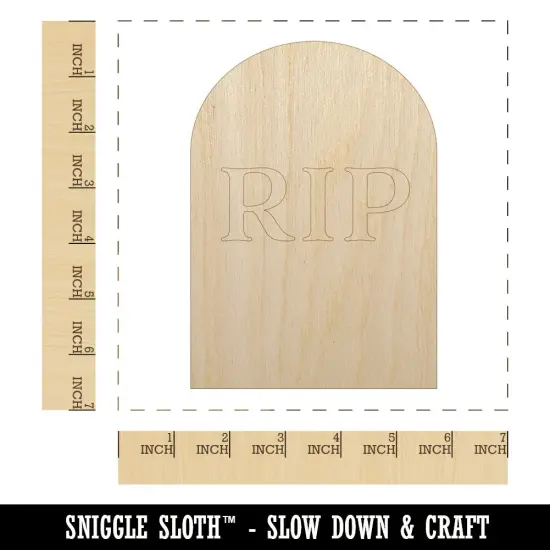 Tombstone RIP Halloween Unfinished Wood Shape Piece Cutout for DIY Craft Projects {1}