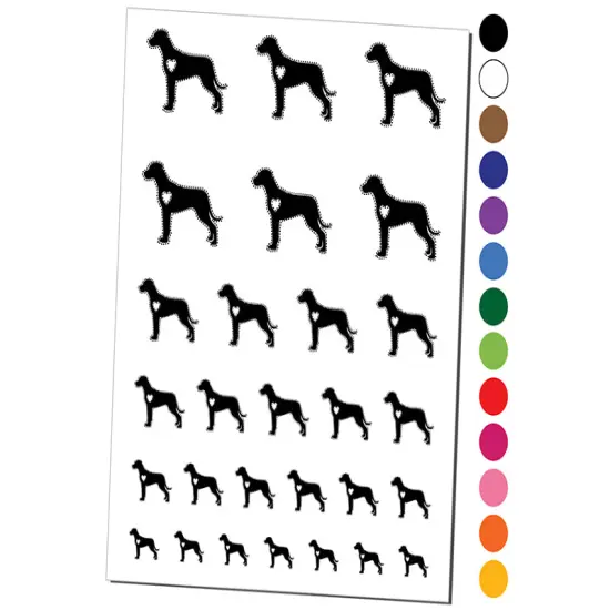 Rhodesian Ridgeback Dog with Heart Temporary Tattoo Water Resistant Fake Body Art Set Collection Light Green {1}