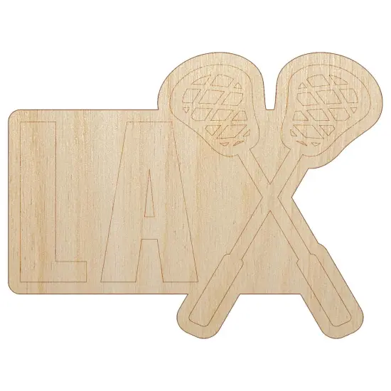 LAX Lacrosse Crossed Sticks Unfinished Wood Shape Piece Cutout for DIY Craft Projects {7}