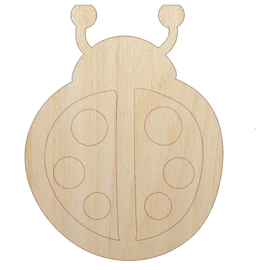 Cartoony Ladybug Unfinished Wood Shape Piece Cutout for DIY Craft Projects {7}