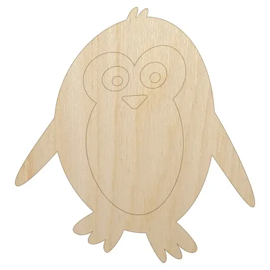 Peaky Penguin Doodle Unfinished Wood Shape Piece Cutout for DIY Craft Projects {1}