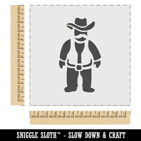 Cowboy Rancher with Mustache Hat and Vest Wall Cookie DIY Craft Reusable Stencil {1}