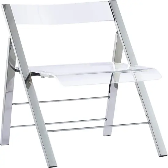 ISL Furnishings- Kasper Flex Luxury Modern Folding Chairs AcrylicSilver 1 Pk {1}