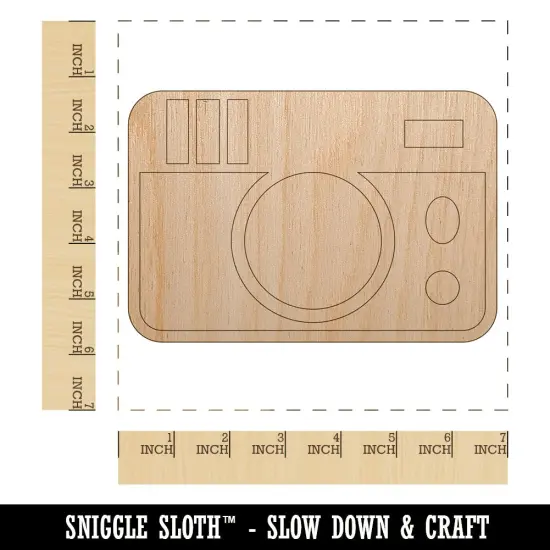 Vintage Disposable Camera Unfinished Wood Shape Piece Cutout for DIY Craft Projects {1}