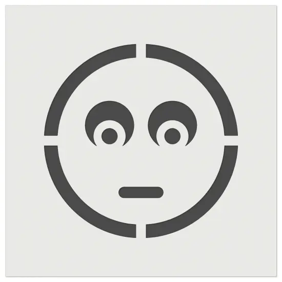 Scared Face Emoticon Wall Cookie DIY Craft Reusable Stencil {7}