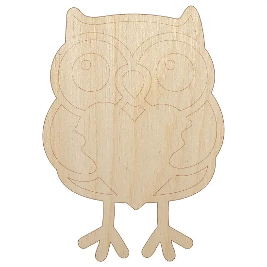 Owl Holding Heart Unfinished Wood Shape Piece Cutout for DIY Craft Projects {7}