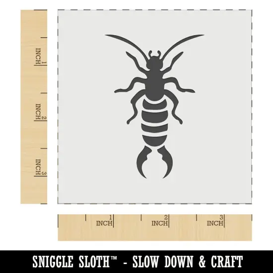 Earwig Insect Bug with Pincer Tail Wall Cookie DIY Craft Reusable Stencil {5}