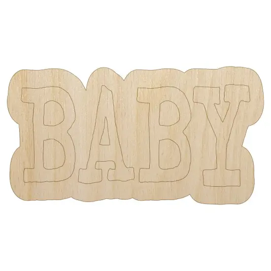 Baby Fun Text Unfinished Wood Shape Piece Cutout for DIY Craft Projects {1}