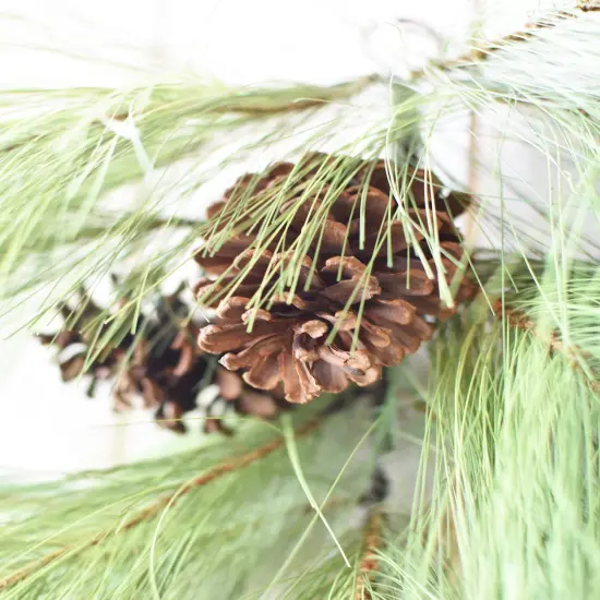 40" Faux Long Needle Pine Swag (w/o bow) {3}
