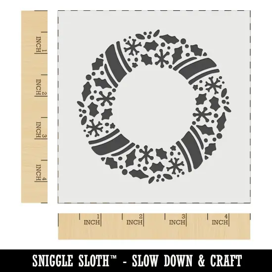 Christmas Wreath Detailed Wall Cookie DIY Craft Reusable Stencil {6}