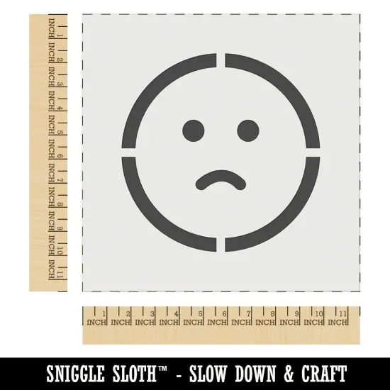 Sad Frown Face Emoticon Wall Cookie DIY Craft Reusable Stencil {1}
