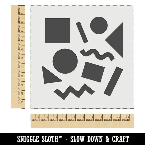 80s 90s Shapes Circle Square Squiggle Geometric Pattern Wall Cookie DIY Craft Reusable Stencil {1}