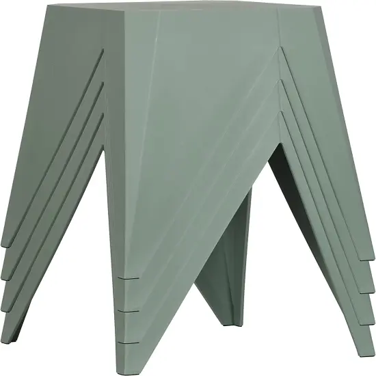 ISL Furnishings InterSpaceLiving Zuho Multi-USe Stool (4, Smoke Green) {4}