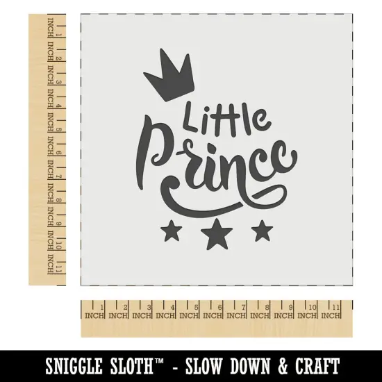 Little Prince Cursive with Crown and Stars Wall Cookie DIY Craft Reusable Stencil {1}