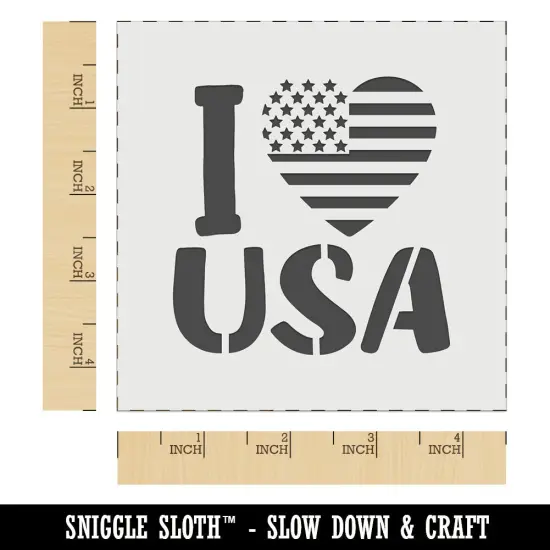 I Heart Flag USA Patriotic Fourth of July Wall Cookie DIY Craft Reusable Stencil {6}