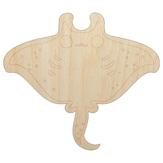Sweet Kawaii Chibi Manta Ray Unfinished Wood Shape Piece Cutout for DIY Craft Projects {7}