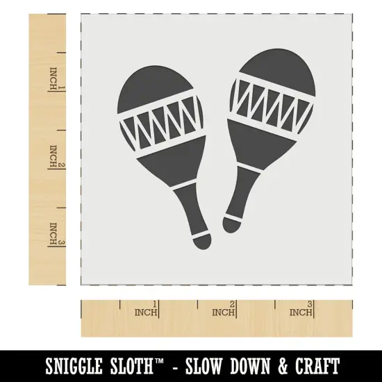 Maracas Rumba Shaker Mardi Gras Latin Caribbean Musical Instrument Wall Cookie DIY Craft Reusable Stencil {5}