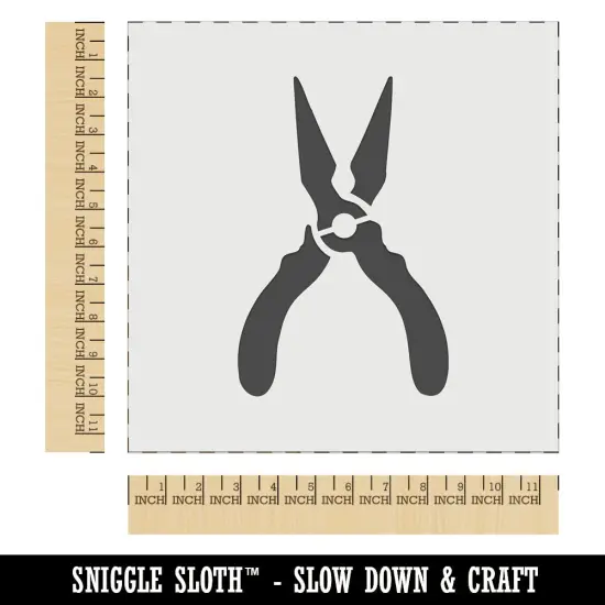Long Nose Pliers Hand Tool Wall Cookie DIY Craft Reusable Stencil {1}