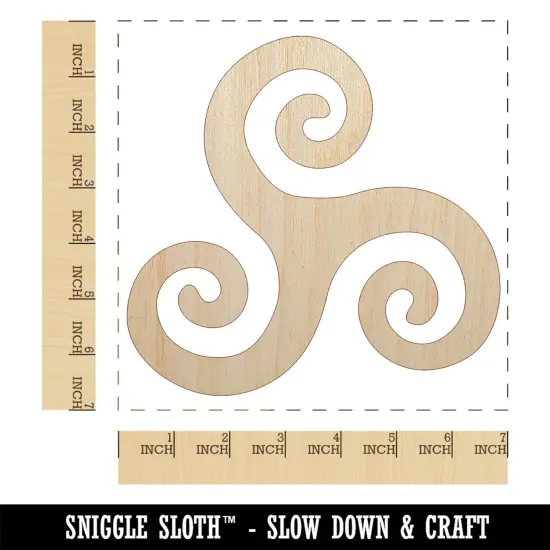 Triskele Triskelion Triple Spiral Celtic Symbol Unfinished Wood Shape Piece Cutout for DIY Craft Projects {1}