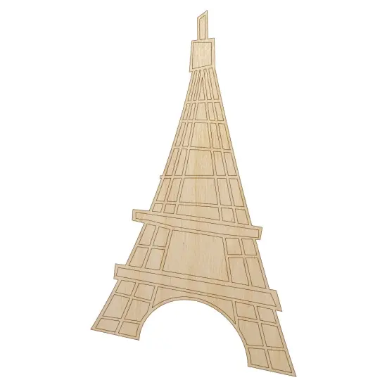 Eiffel Tower Paris France Doodle Unfinished Wood Shape Piece Cutout for DIY Craft Projects {1}