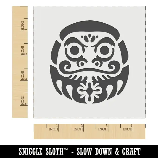 Japanese Daruma Doll Zen Buddhism Bodhidharma Wall Cookie DIY Craft Reusable Stencil {6}
