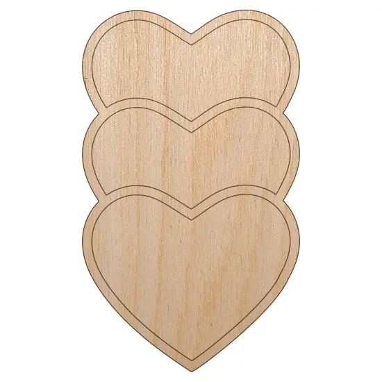 Heart Love Trio Unfinished Wood Shape Piece Cutout for DIY Craft Projects {2}
