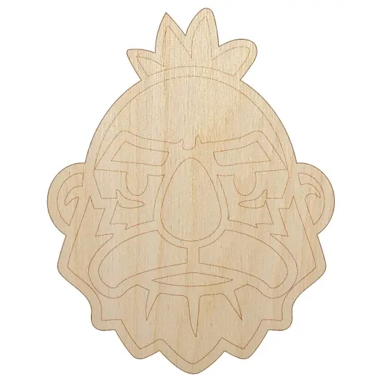 Dwarf Male Character Face Unfinished Wood Shape Piece Cutout for DIY Craft Projects {7}