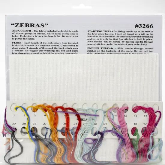 Design Works Counted Cross Stitch Kit 12"X12"-Colorful Zebras {2}