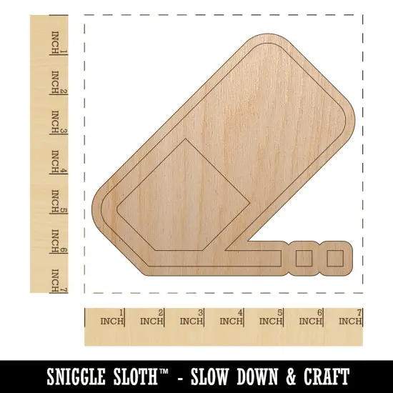 Flat Eraser Icon Homework School Unfinished Wood Shape Piece Cutout for DIY Craft Projects {1}