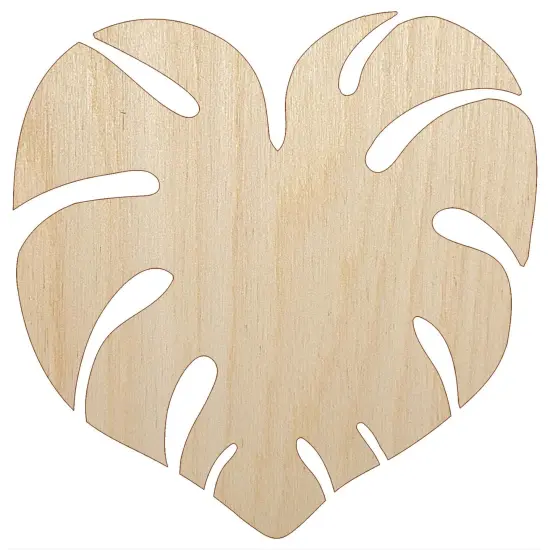 Monstera Leaf Swiss Cheese Plant Unfinished Wood Shape Piece Cutout for DIY Craft Projects {2}