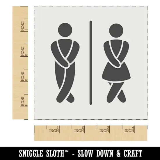 Funny Bathroom Unisex Men Women Wall Cookie DIY Craft Reusable Stencil {6}